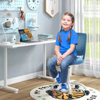 Costway Sedia Scrivania per Bambini Girevole Ergonomica in Rete Traspirante Altezza Regolabile Rosa/Blu/Turchese/Viola/Grigio/Verde Chiaro