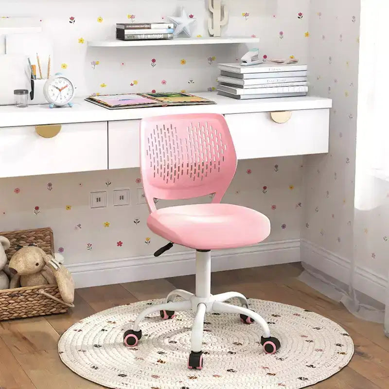 Costway Sedia Scrivania per Bambini Girevole Ergonomica in Rete Traspirante Altezza Regolabile Rosa/Blu/Turchese/Viola/Grigio/Verde Chiaro