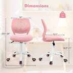 Costway Sedia Scrivania per Bambini Girevole Ergonomica in Rete Traspirante Altezza Regolabile Rosa/Blu/Turchese/Viola/Grigio/Verde Chiaro