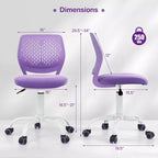 Costway Sedia Scrivania per Bambini Girevole Ergonomica in Rete Traspirante Altezza Regolabile Rosa/Blu/Turchese/Viola/Grigio/Verde Chiaro