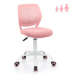 Costway Sedia Scrivania per Bambini Girevole Ergonomica in Rete Traspirante Altezza Regolabile Rosa/Blu/Turchese/Viola/Grigio/Verde Chiaro