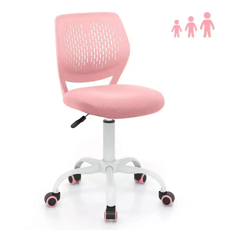 Costway Sedia Scrivania per Bambini Girevole Ergonomica in Rete Traspirante Altezza Regolabile Rosa/Blu/Turchese/Viola/Grigio/Verde Chiaro