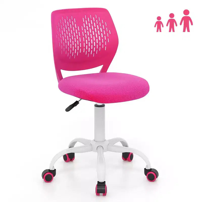 Costway Sedia Scrivania per Bambini Girevole Ergonomica in Rete Traspirante Altezza Regolabile Rosa/Blu/Turchese/Viola/Grigio/Verde Chiaro