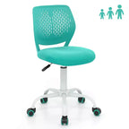 Costway Sedia Scrivania per Bambini Girevole Ergonomica in Rete Traspirante Altezza Regolabile Rosa/Blu/Turchese/Viola/Grigio/Verde Chiaro