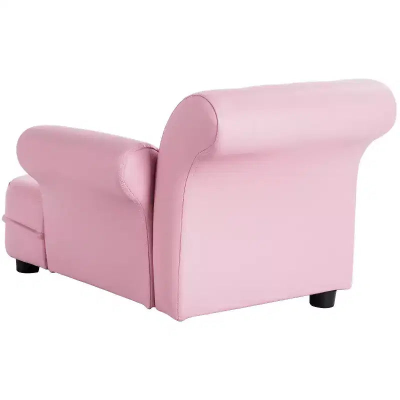 Costway Divano Lettino per Bambini Rosa Sedia con Braccioli Poltrona Rilassante Divano Salotto Camera da Letto