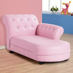 Costway Divano Lettino per Bambini Rosa Sedia con Braccioli Poltrona Rilassante Divano Salotto Camera da Letto