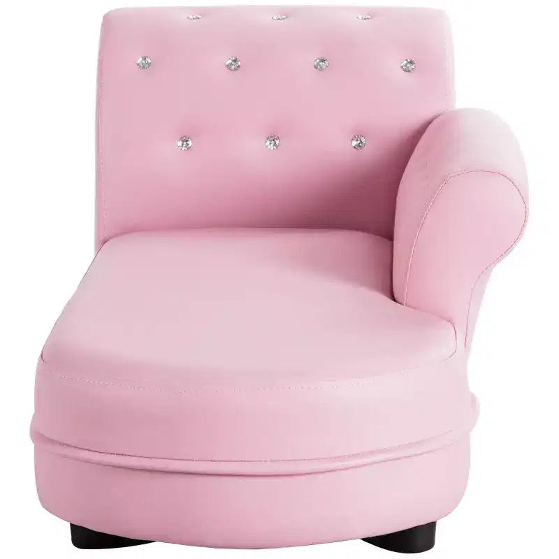 Costway Divano Lettino per Bambini Rosa Sedia con Braccioli Poltrona Rilassante Divano Salotto Camera da Letto