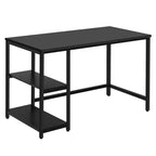 Scrivania per computer Costway da 119 cm, tavolo da ufficio/studio, postazione di lavoro domestica con ripiano regolabile, nero rustico/caffè/marrone