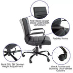 Sedia da ufficio contemporanea Merrick Lane Mid-Back con braccioli imbottiti