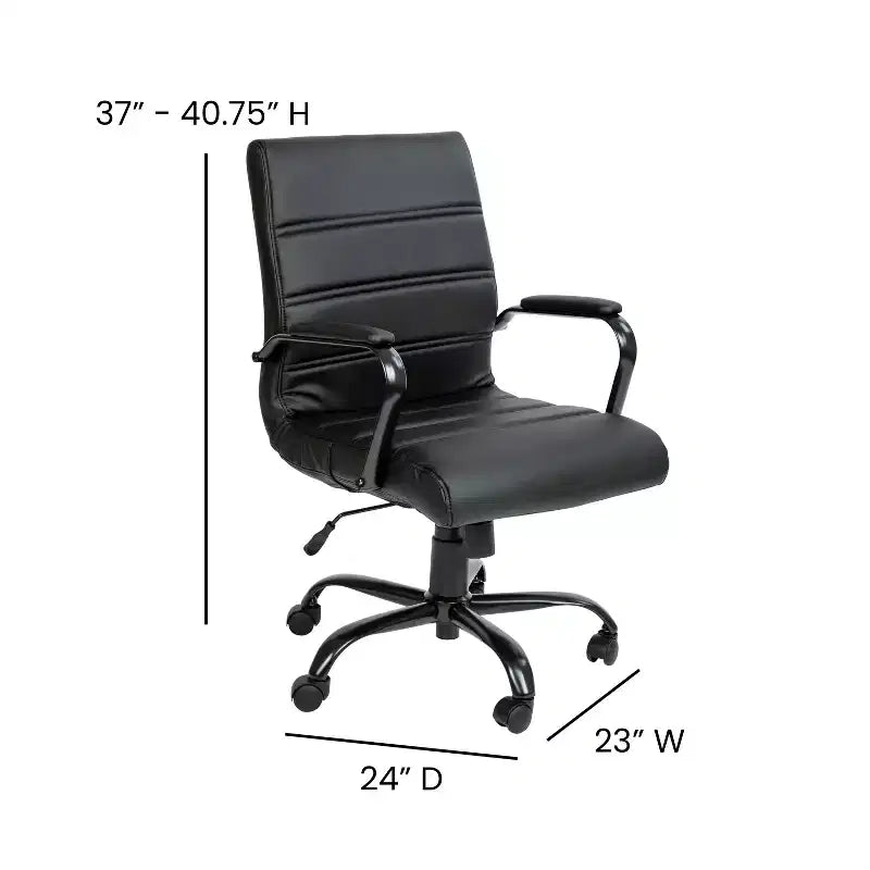 Sedia da ufficio contemporanea Merrick Lane Mid-Back con braccioli imbottiti