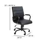 Sedia da ufficio contemporanea Merrick Lane Mid-Back con braccioli imbottiti