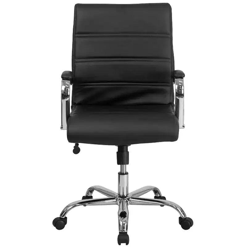 Sedia da ufficio contemporanea Merrick Lane Mid-Back con braccioli imbottiti