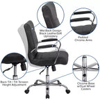 Sedia da ufficio contemporanea Merrick Lane Mid-Back con braccioli imbottiti