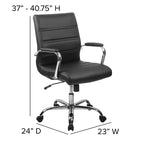 Sedia da ufficio contemporanea Merrick Lane Mid-Back con braccioli imbottiti