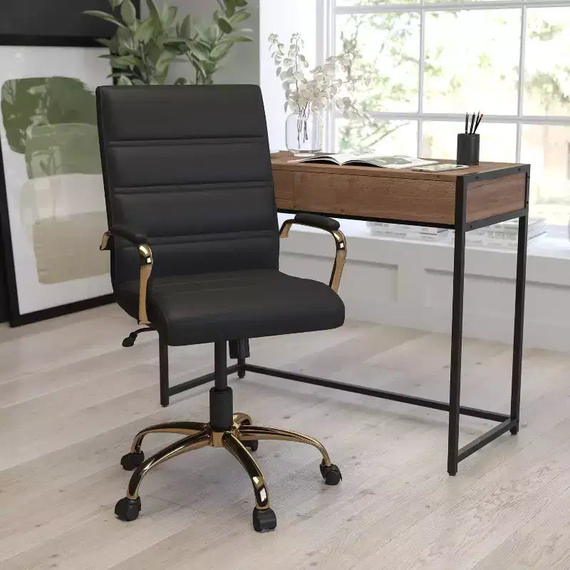 Sedia da ufficio contemporanea Merrick Lane Mid-Back con braccioli imbottiti