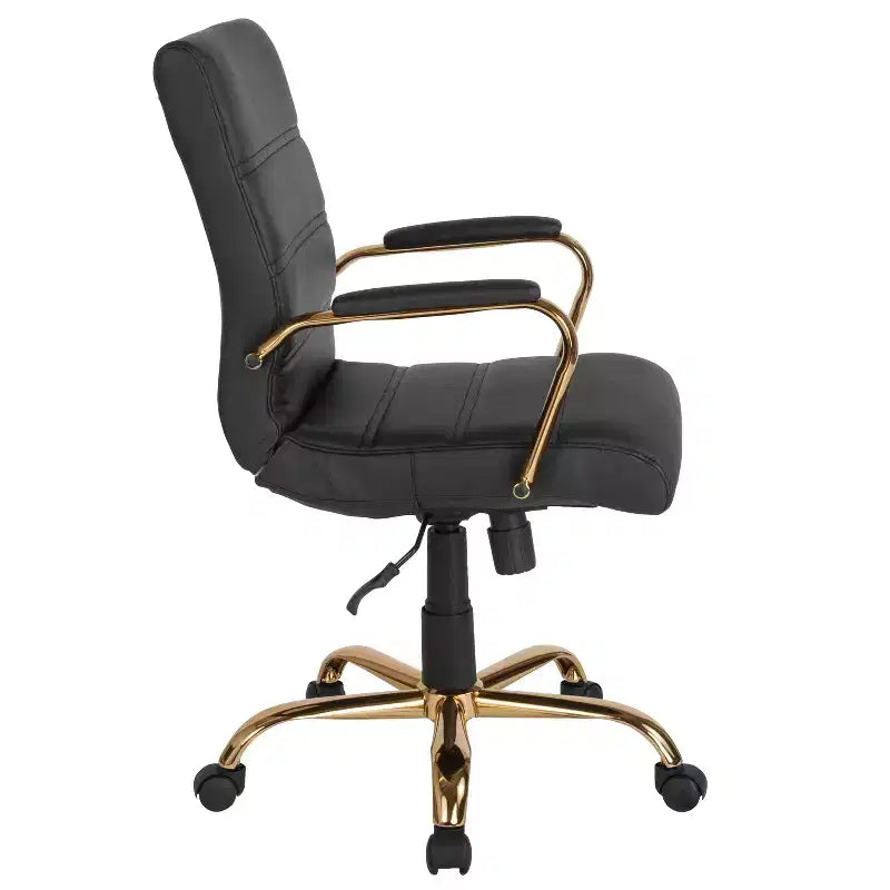 Sedia da ufficio contemporanea Merrick Lane Mid-Back con braccioli imbottiti