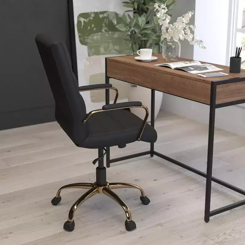 Sedia da ufficio contemporanea Merrick Lane Mid-Back con braccioli imbottiti