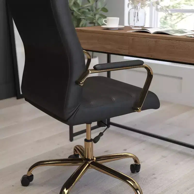 Sedia da ufficio contemporanea Merrick Lane Mid-Back con braccioli imbottiti