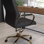 Sedia da ufficio contemporanea Merrick Lane Mid-Back con braccioli imbottiti