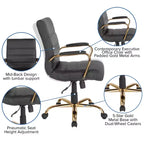 Sedia da ufficio contemporanea Merrick Lane Mid-Back con braccioli imbottiti