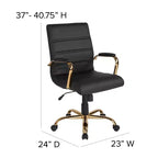 Sedia da ufficio contemporanea Merrick Lane Mid-Back con braccioli imbottiti