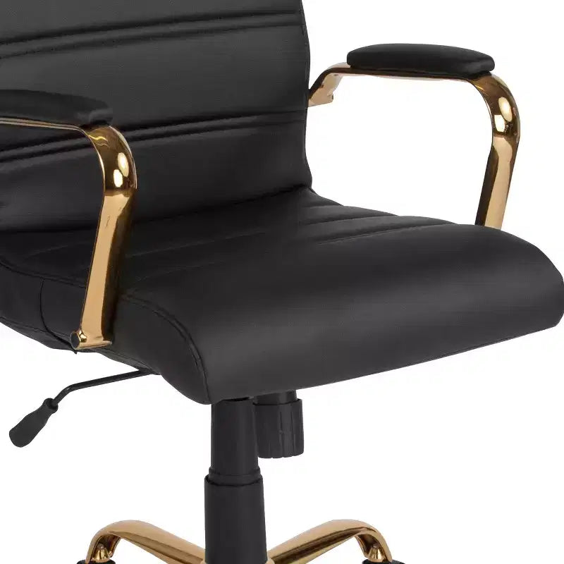 Sedia da ufficio contemporanea Merrick Lane Mid-Back con braccioli imbottiti