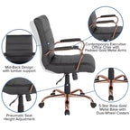 Sedia da ufficio contemporanea Merrick Lane Mid-Back con braccioli imbottiti