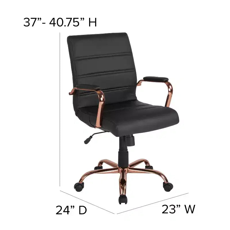 Sedia da ufficio contemporanea Merrick Lane Mid-Back con braccioli imbottiti