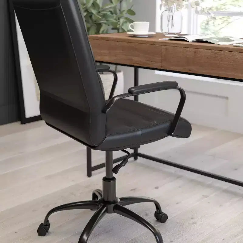 Sedia da ufficio contemporanea Merrick Lane Mid-Back con braccioli imbottiti
