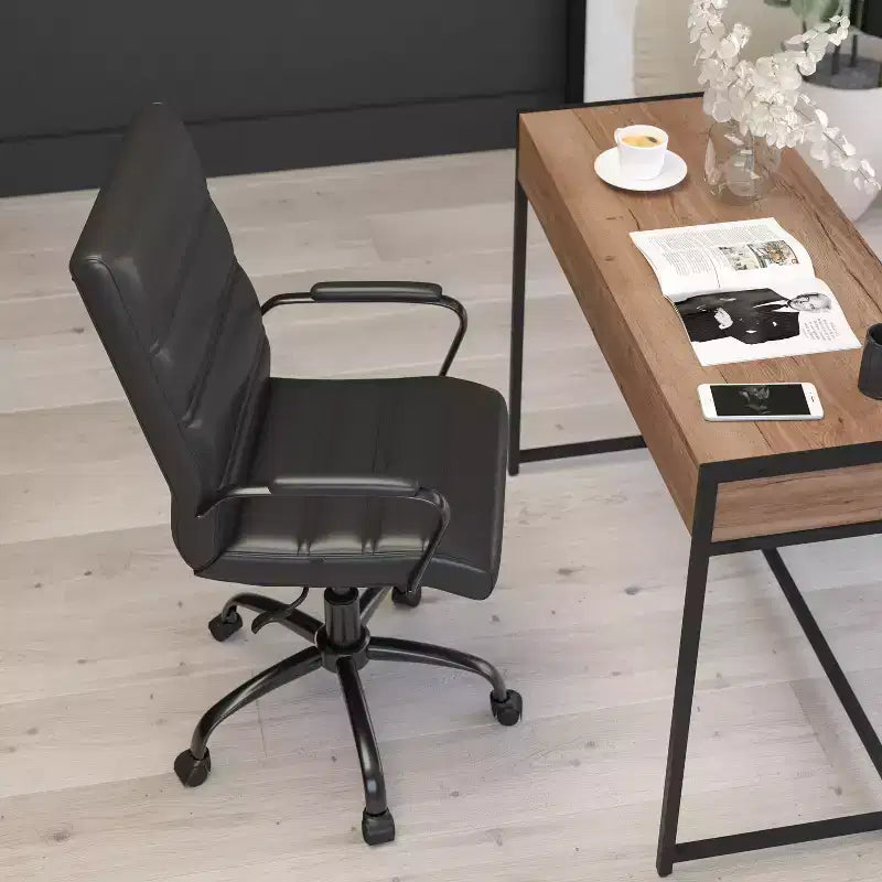 Sedia da ufficio contemporanea Merrick Lane Mid-Back con braccioli imbottiti