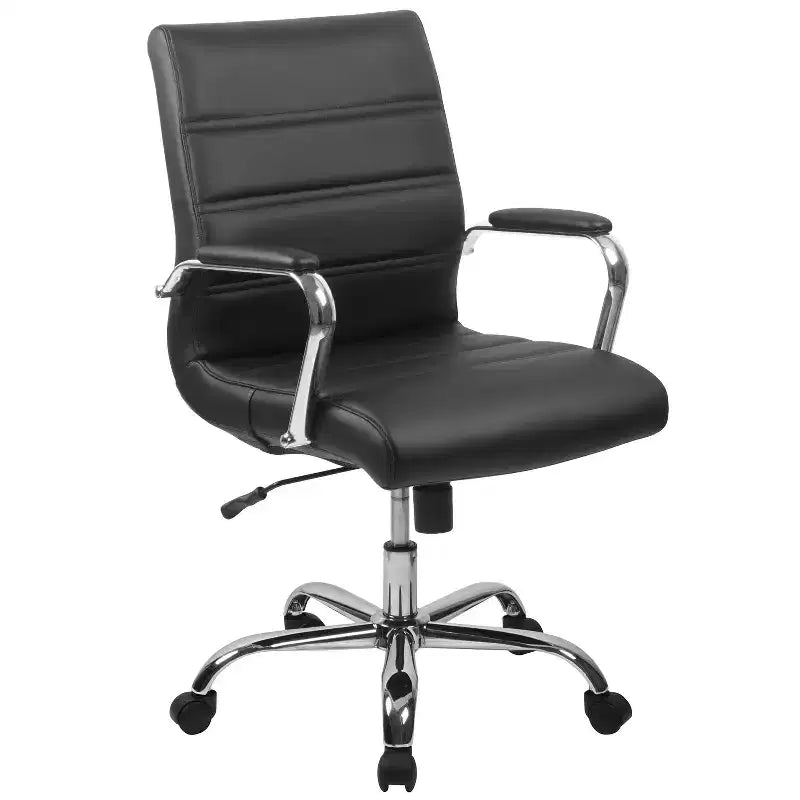 Sedia da ufficio contemporanea Merrick Lane Mid-Back con braccioli imbottiti