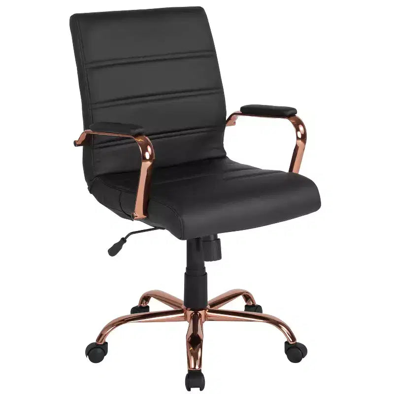 Sedia da ufficio contemporanea Merrick Lane Mid-Back con braccioli imbottiti
