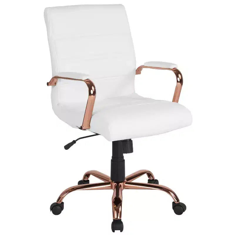Sedia da ufficio contemporanea Merrick Lane Mid-Back con braccioli imbottiti