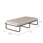 Costway Letto Pieghevole con Materasso in Memory Foam Rete a Doghe in Legno per Ospiti Prodotto in Italia