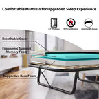 Costway Letto Pieghevole con Materasso in Memory Foam Rete a Doghe in Legno per Ospiti Prodotto in Italia