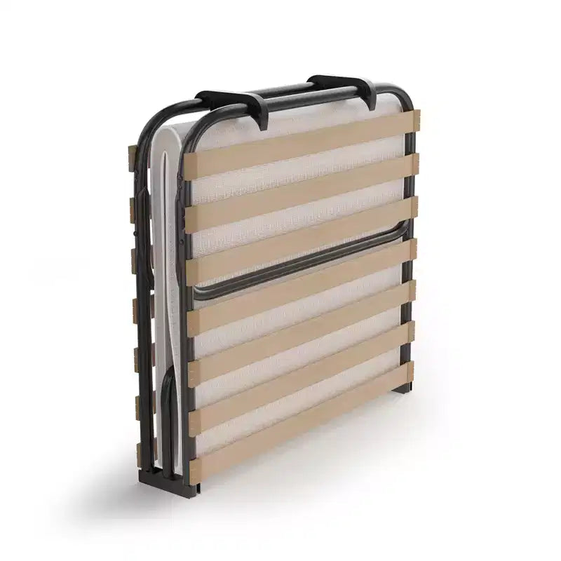 Costway Letto Pieghevole con Materasso in Memory Foam Rete a Doghe in Legno per Ospiti Prodotto in Italia