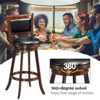 Costway Set da 5 Pezzi Tavolo da Pub Tavolo Tondo Altezza Bar da 30'' e 4 Sgabelli Girevoli da Bar