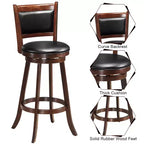 Costway Set da 5 Pezzi Tavolo da Pub Tavolo Tondo Altezza Bar da 30'' e 4 Sgabelli Girevoli da Bar