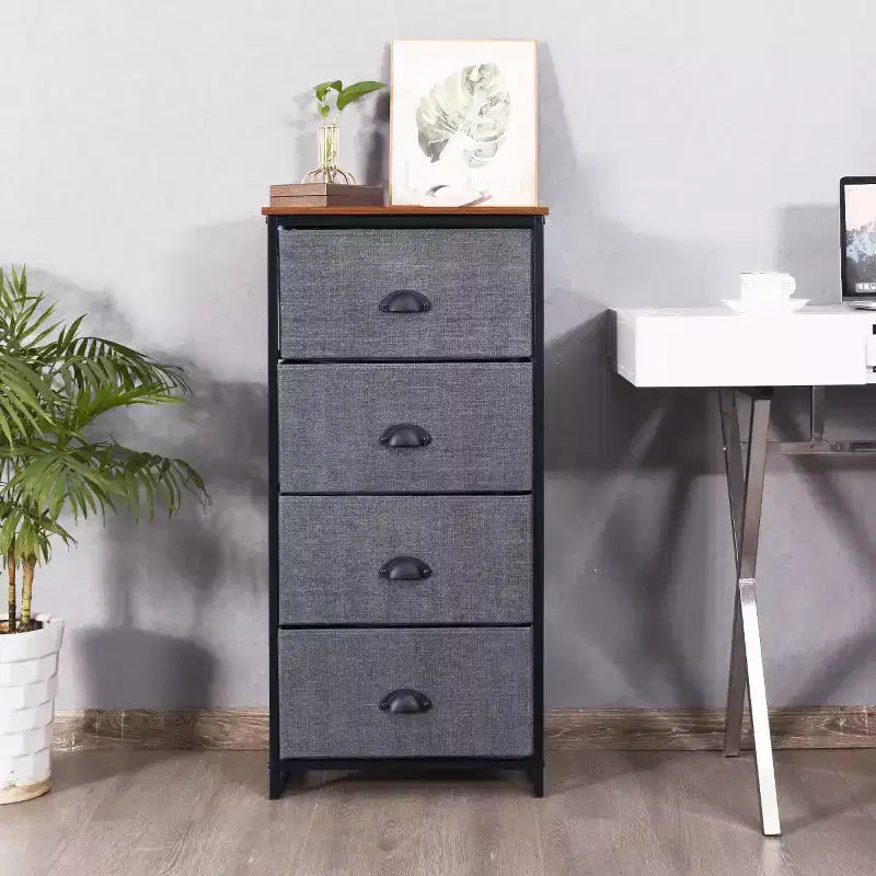 Costway Cassettiera con 4 Cassetti Mobile Contenitore Tavolino Comodino Arredamento per la Casa