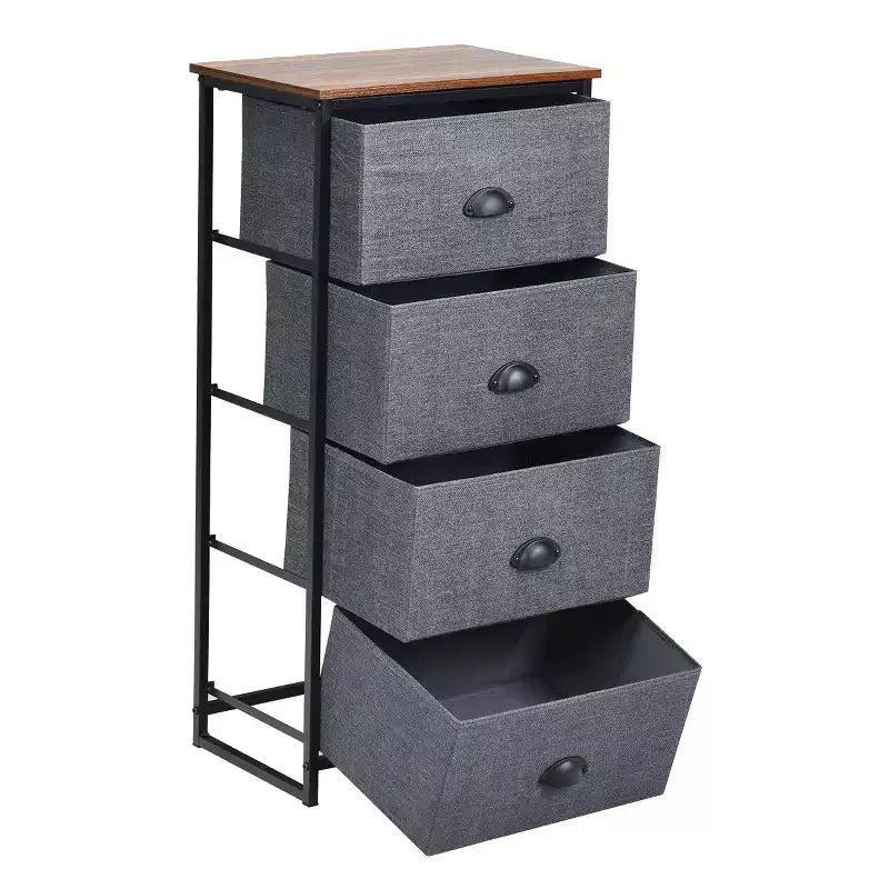 Costway Cassettiera con 4 Cassetti Mobile Contenitore Tavolino Comodino Arredamento per la Casa