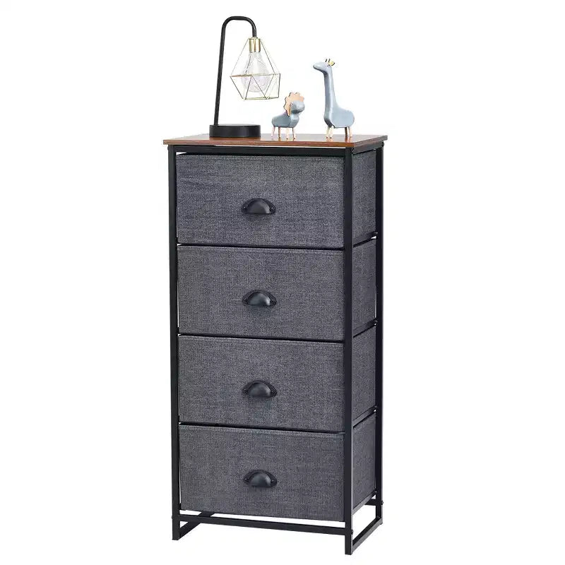 Costway Cassettiera con 4 Cassetti Mobile Contenitore Tavolino Comodino Arredamento per la Casa