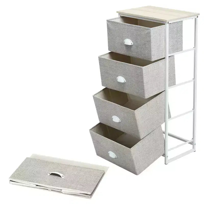 Costway Cassettiera con 4 Cassetti Mobile Contenitore Tavolino Comodino Arredamento per la Casa