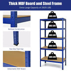 Costway 3 PEZZI Scaffale Garage 5 Ripiani 72'' in Acciaio Resistente Regolabile Argento/Blu