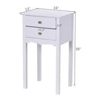Costway 2 comodini tavolino d'appoggio con 2 cassetti bianco