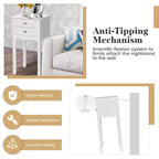 Costway 2 comodini tavolino d'appoggio con 2 cassetti bianco