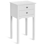 Costway 2 comodini tavolino d'appoggio con 2 cassetti bianco