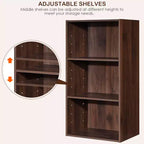 Costway 2 pz Scaffale aperto a 3 livelli Libreria multifunzionale Armadietto espositivo noce