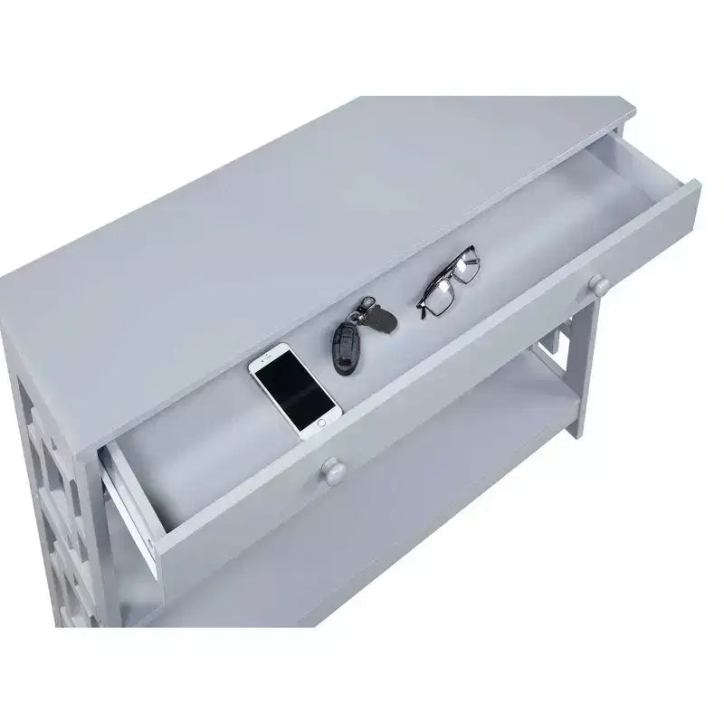 Tavolino consolle a 1 cassetto con ripiani Town Square - Breighton Home