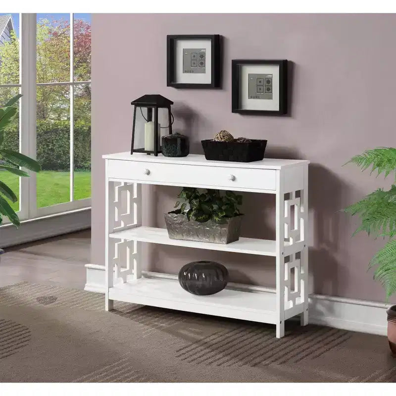 Tavolino consolle a 1 cassetto con ripiani Town Square - Breighton Home