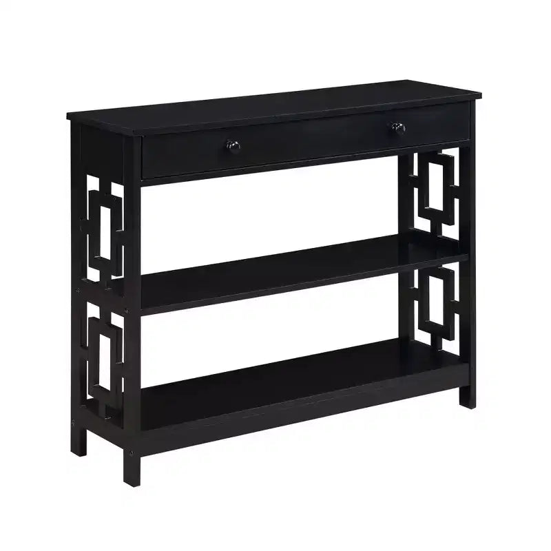 Town Square 1 Drawer Console Table with Shelves - Breighton Home
